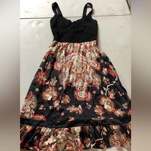 bebe Black and Red Paisley Dress